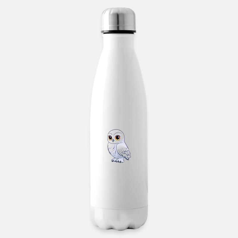 weiße eule - Isolierflasche - Weiß