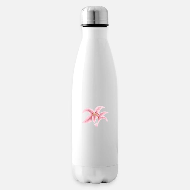 fleur de lys rose - Bouteille isotherme - blanc