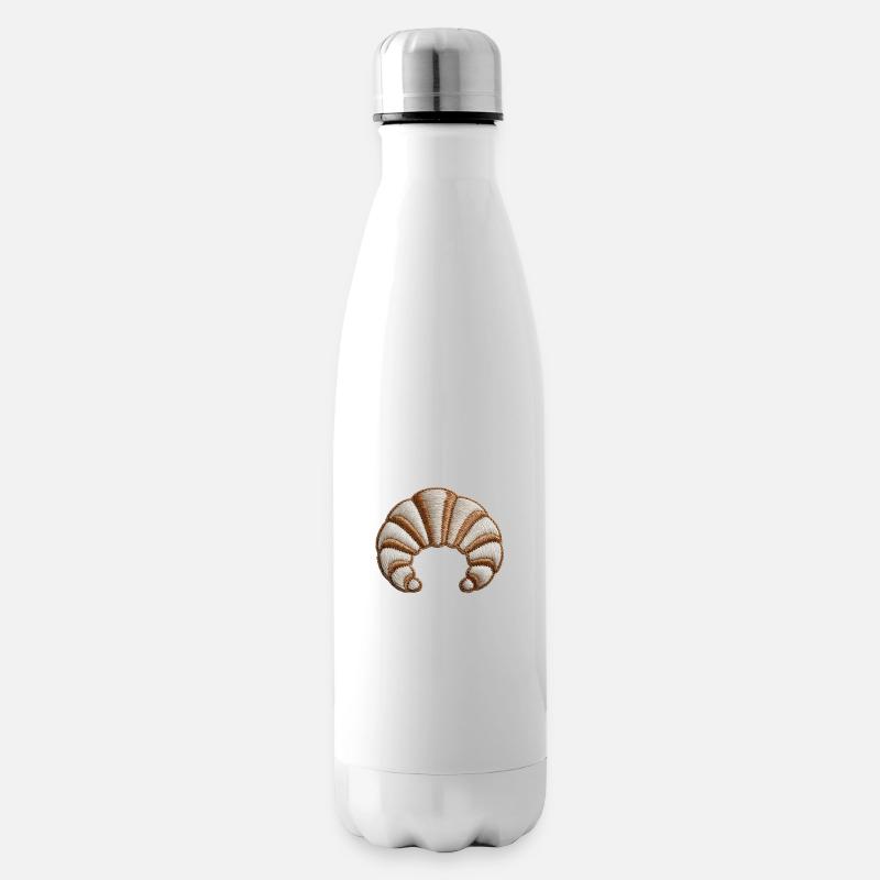 Gestickte Sichel - Isolierflasche - Weiß
