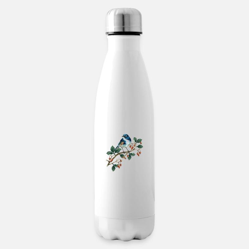 Oiseau coloré - Bouteille isotherme - blanc