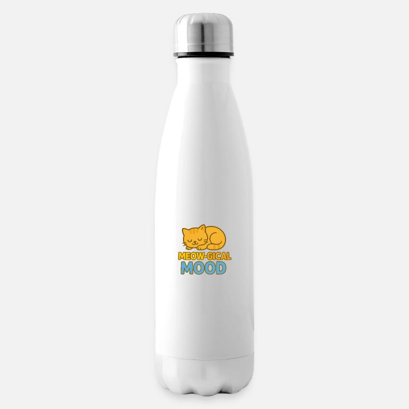Humeur miaoue – Vibrations de chat endormi - Bouteille isotherme - blanc