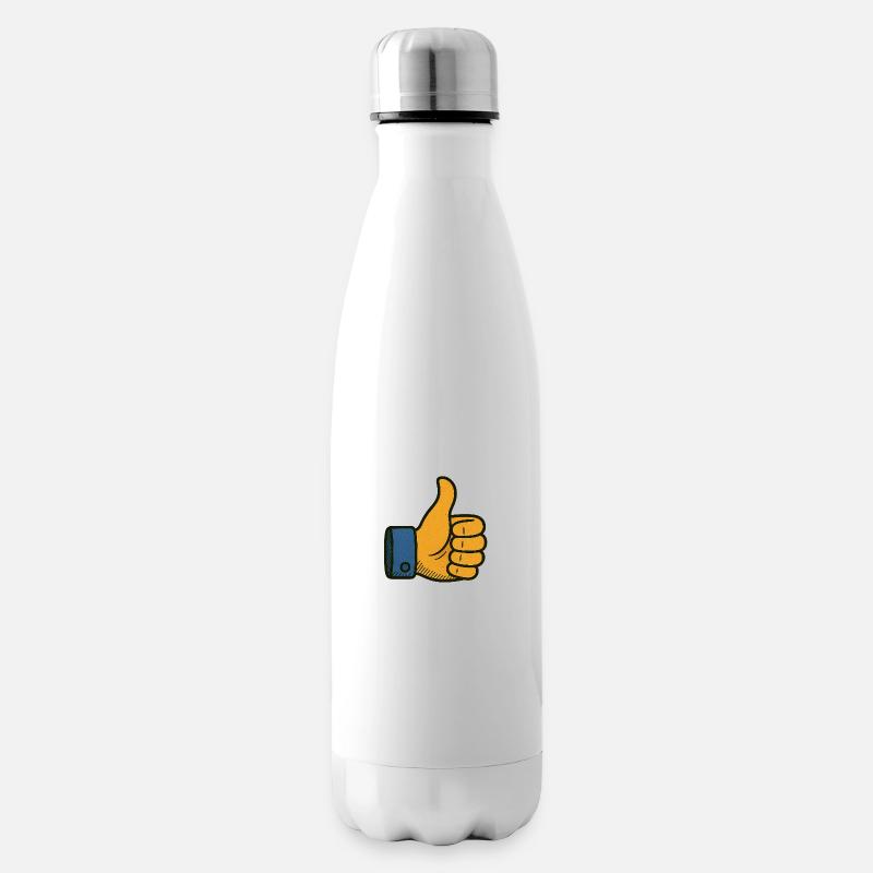 Pouce levé – l’approbation rétro avec style - Bouteille isotherme - blanc