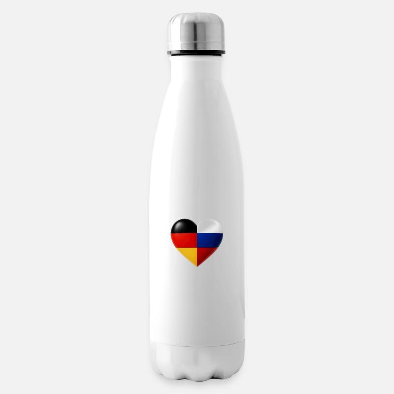 Russlanddeutsches Herz - Isolierflasche - Weiß