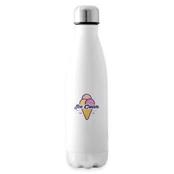Vaffle à la crème glacée, rétro - Bouteille isotherme - blanc - Droite
