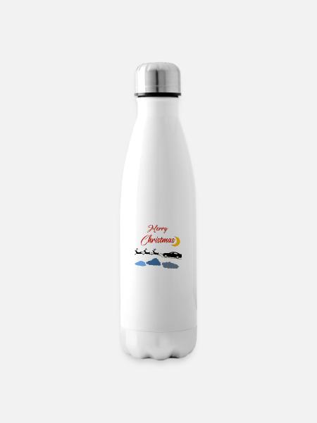 Weihnachten Auto - Isolierflasche - Weiß
