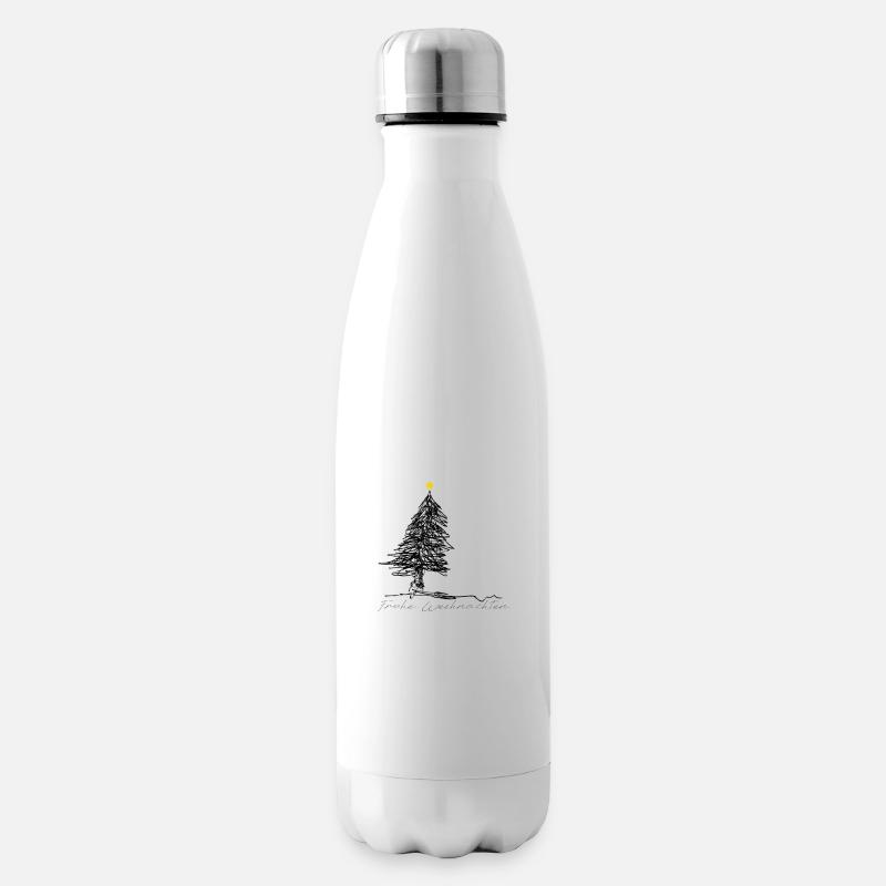 Frohe Weihnachten smart mit Baum & Stern - Isolierflasche - Weiß