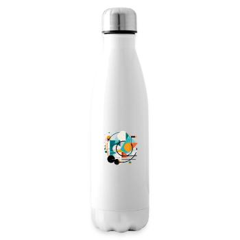 Abstraktes geometrisches Design - Isolierflasche - Weiß - Rechts