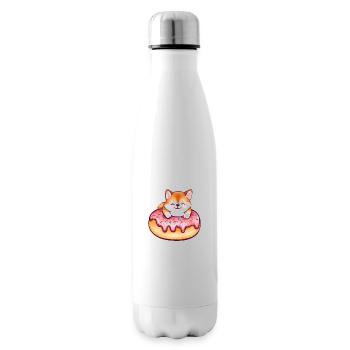 Shiba Inu's Sweet Giant Donut Delight - Insulated Water Bottle - white - Right