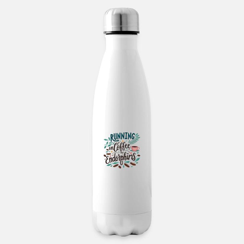 Laufen mit Kaffee und Endorphinen - Isolierflasche - Weiß