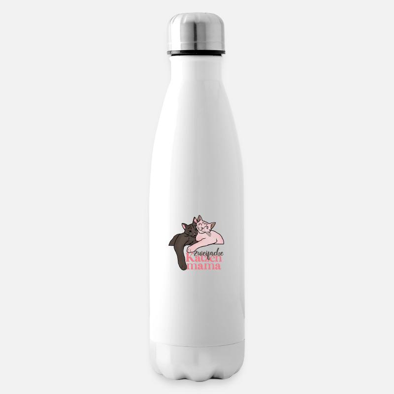 zweifache Katzenmama - Isolierflasche - Weiß