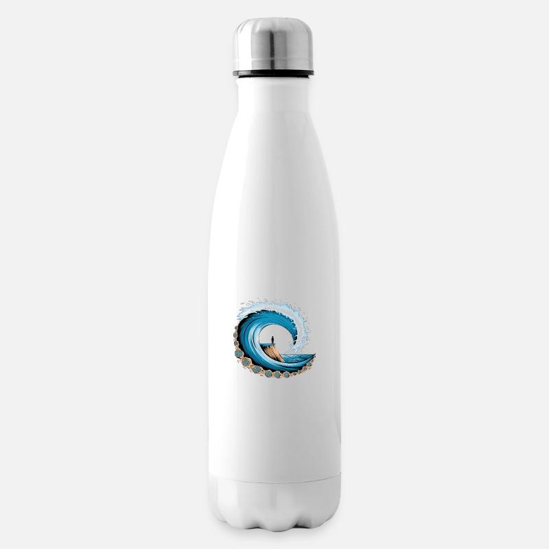 Peaceful Ocean Wave with Surf Vibes - Insulated Water Bottle - white