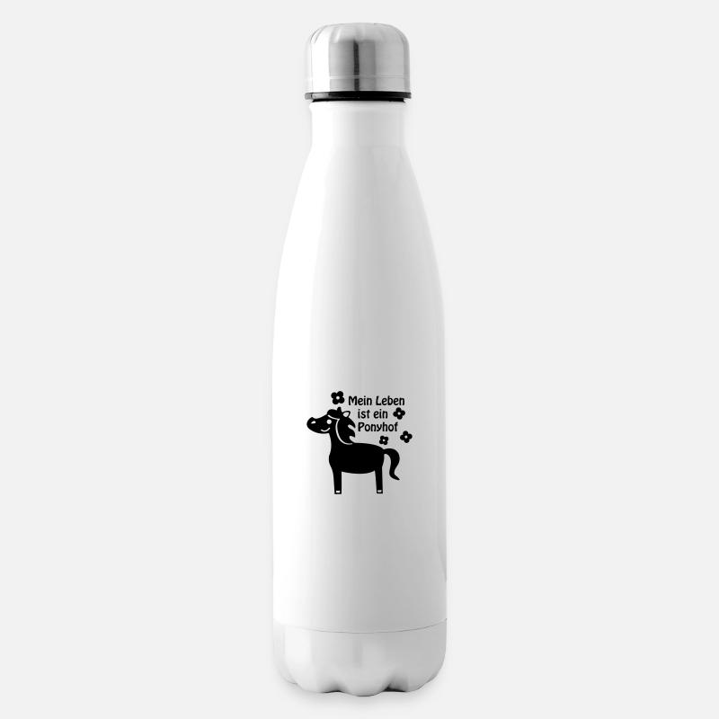 Leben ist Ponyhof / Pferd Pony - Isolierflasche - Weiß