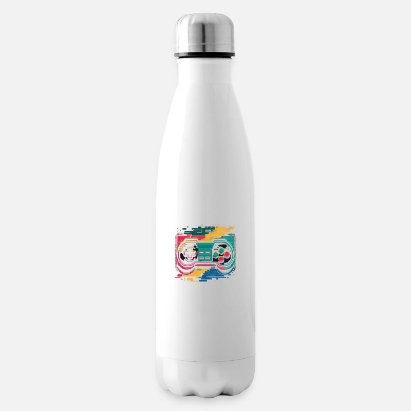 Retro Console - Insulated Water Bottle - white