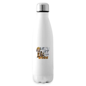 Bagger Baustelle Bauarbeiterin Mädchen I Geschenk - Isolierflasche - Weiß - Rechts