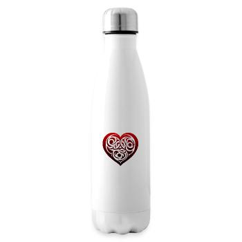 Celtic tribal heart of Brittany - Insulated Water Bottle - white - Right