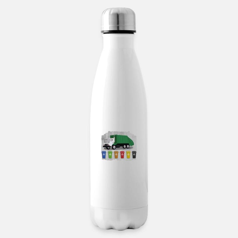 Müllwagen Liebe Müllabfuhr Kind Junge I Geschenk - Isolierflasche - Weiß