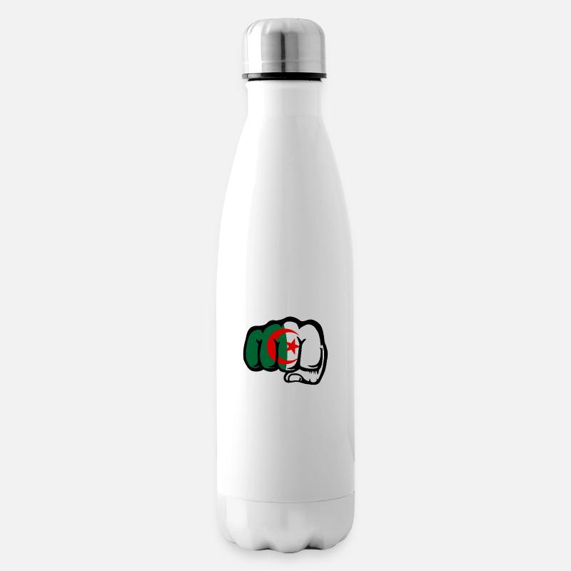 Drapeau de l’Algérie Main Poing - Bouteille isotherme - blanc