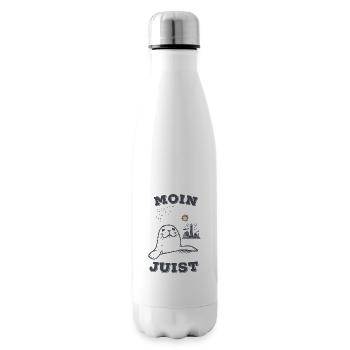 Lustiges Juist Shirt mit Seerobbe und Spruch Moin - Isolierflasche - Weiß - Rechts