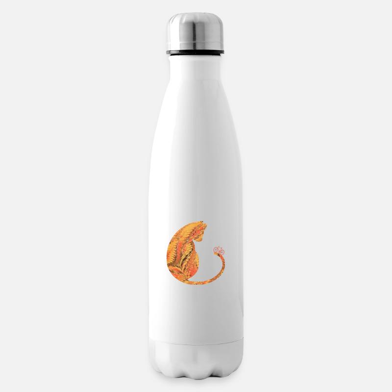 katze mit fahrrad e 118 - Isolierflasche - Weiß