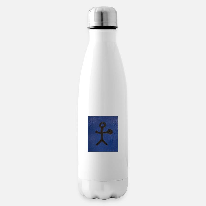 Schamane mit Trommel - Isolierflasche - Weiß