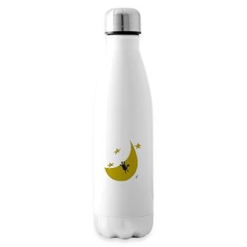 Squiti, the black cat, on the moon - Insulated Water Bottle - white - Right