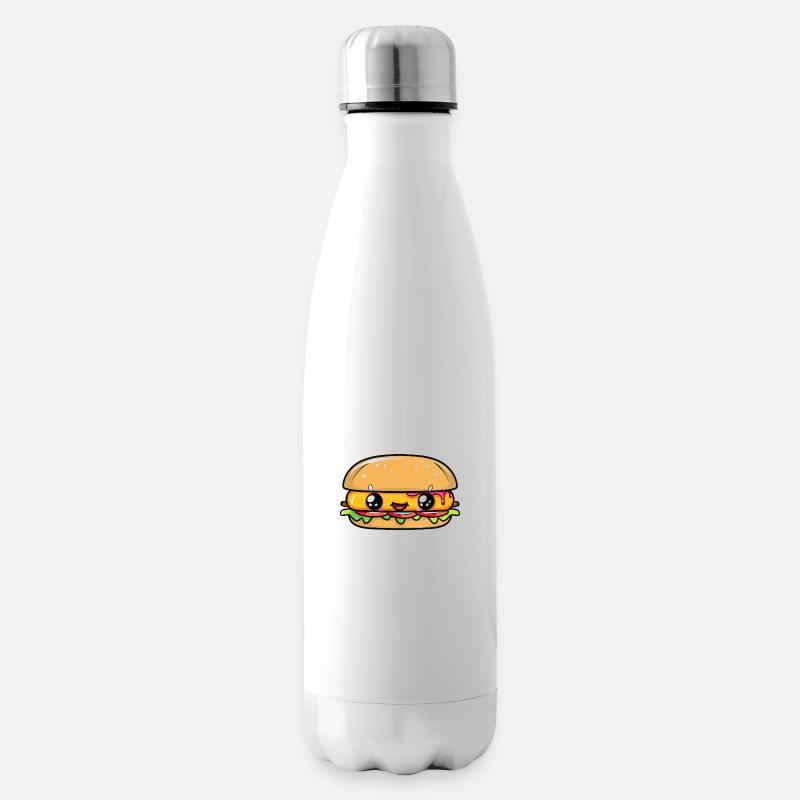 Burger with a face - Insulated Water Bottle - white