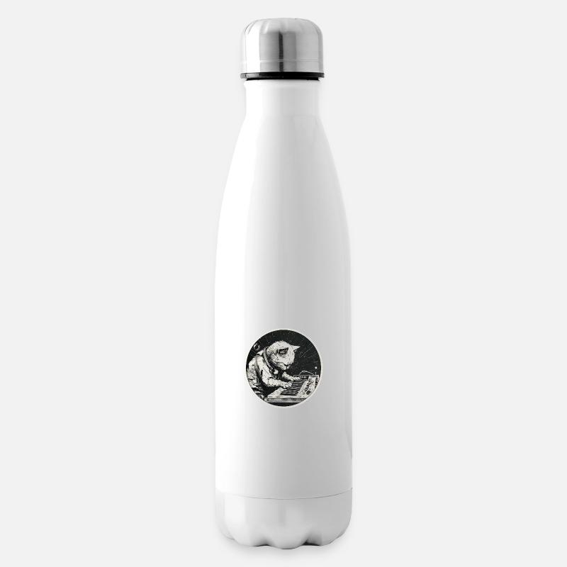 Space Synth Katze - Isolierflasche - Weiß
