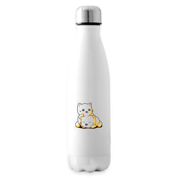 Chatons kawaii chat - Bouteille isotherme - blanc - Droite