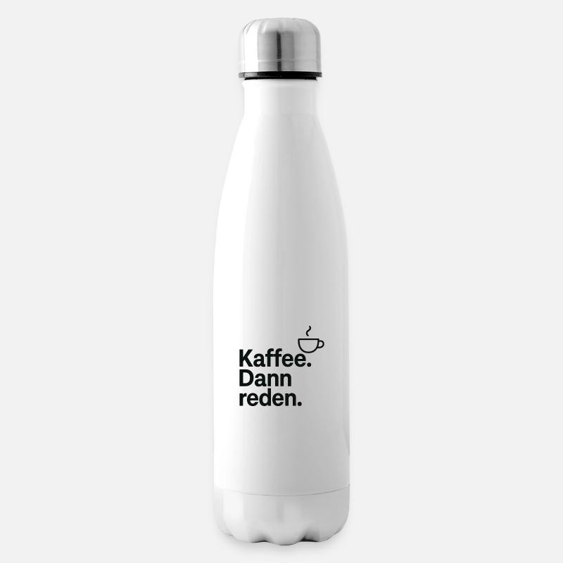 Kaffee Gespräche – Reden am Morgen - Isolierflasche - Weiß