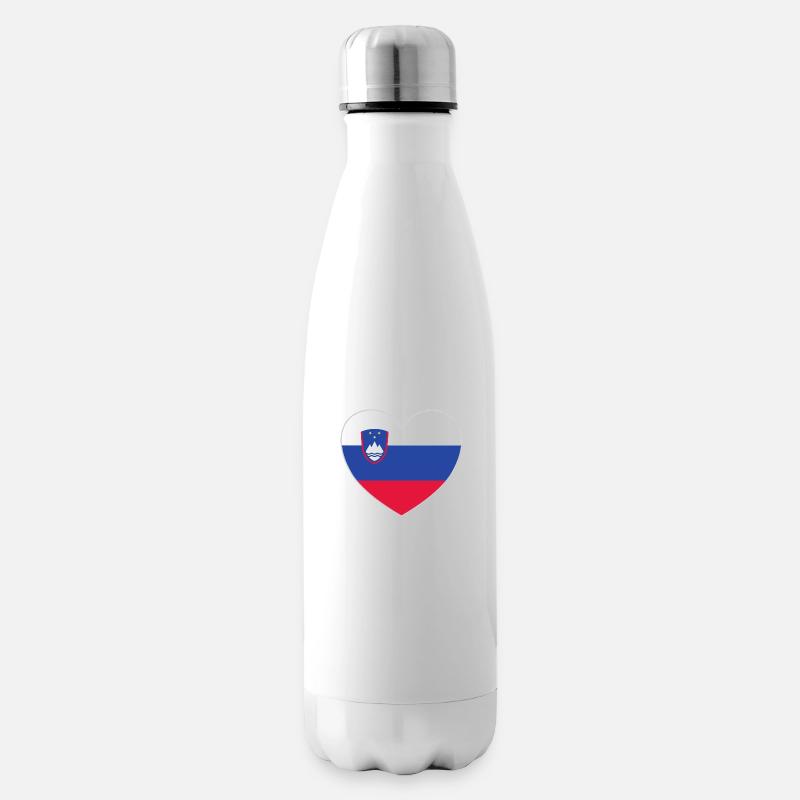 Slowenien Flagge Herz - Isolierflasche - Weiß