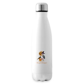Shoebill Oriole Halloween Pumpkin Moon Bird - Insulated Water Bottle - white - Right