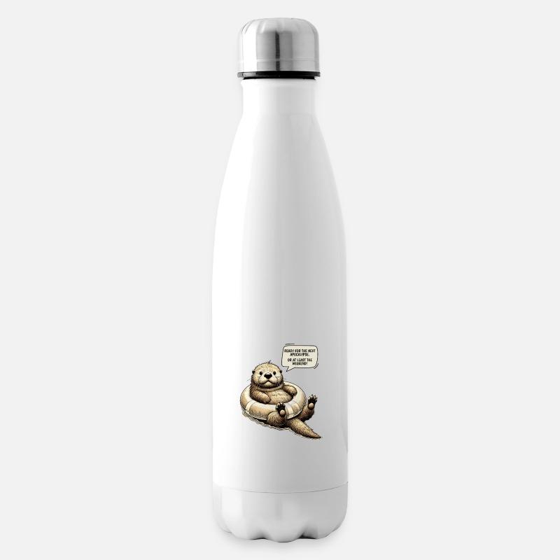Funny Apocalypse Otter Weekend Survival Design - Isolierflasche - Weiß