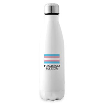 Pronomen sind wichtig Trans-Flagge - Isolierflasche - Weiß - Rechts