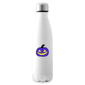 Halloween Spooky Pumpkin Lantern Vector - Insulated Water Bottle - white - Right