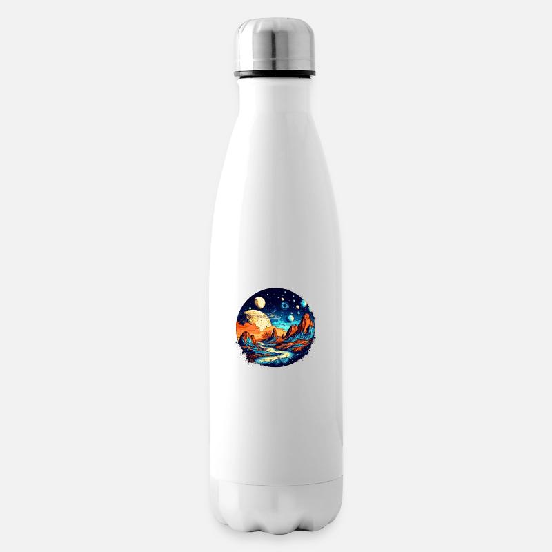 Univers coloré et galaxie dans le système solaire - Bouteille isotherme - blanc