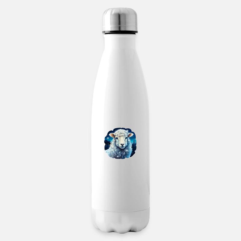 Winternachtsschaf - Isolierflasche - Weiß