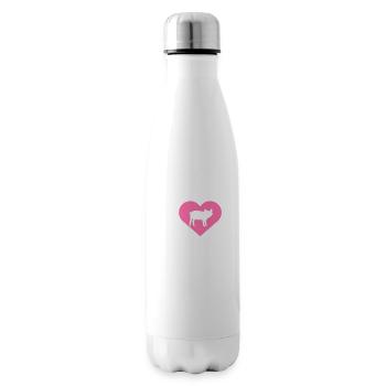 I Love Pigs Heart Piggy Silhouette Love - Insulated Water Bottle - white - Right