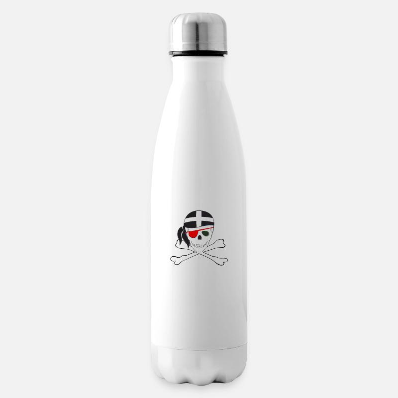 Cornish Jolly Roger - Insulated Water Bottle - white