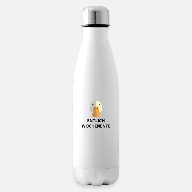 Wochenente Entlich Endlich Wochenende Ente 3 - Isolierflasche - Weiß
