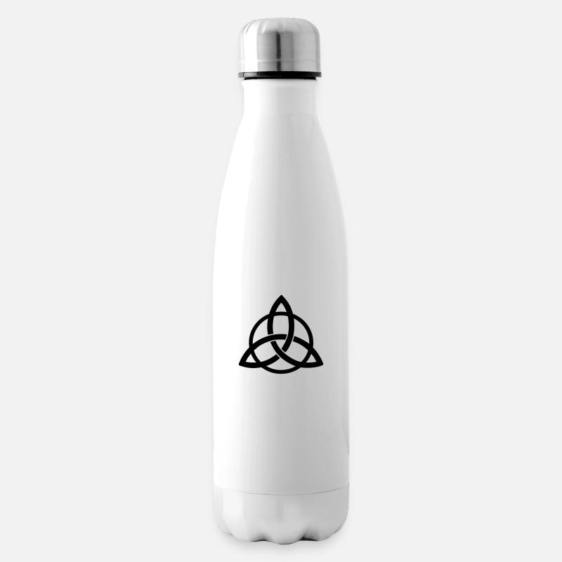 triquetra intertwined symbol Celtic neopaganism - Insulated Water Bottle - white