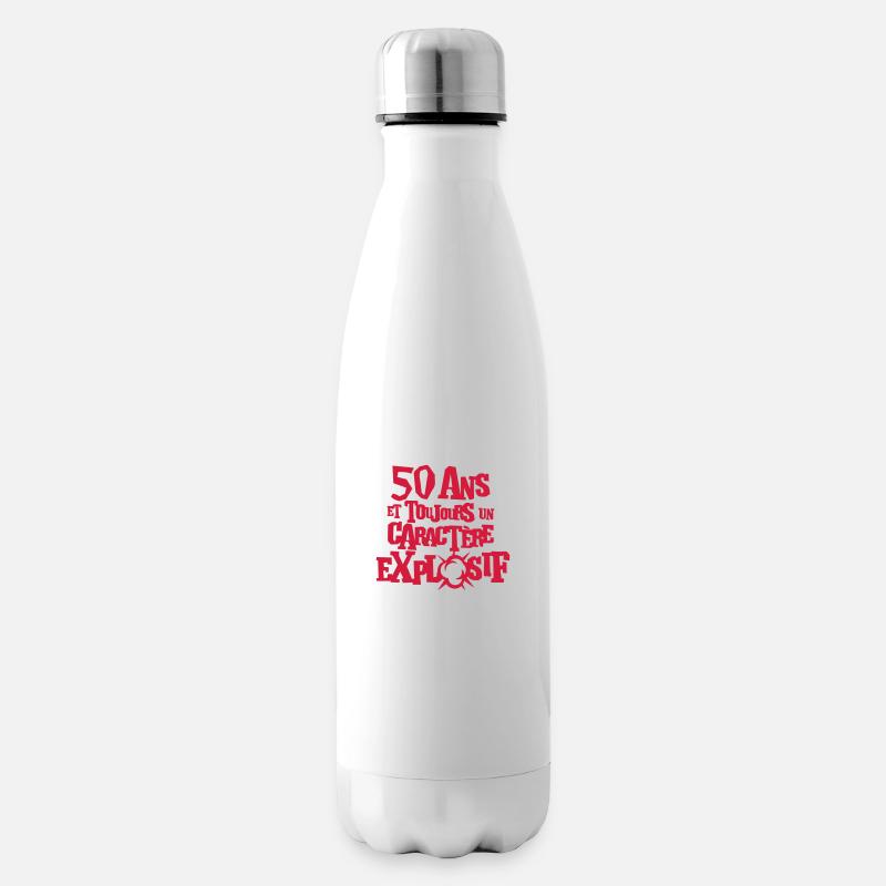 50 ans caractere explosif anniversaire - Bouteille isotherme - blanc
