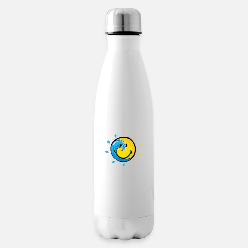 Smiley Splash Sun - Isolierflasche - Weiß