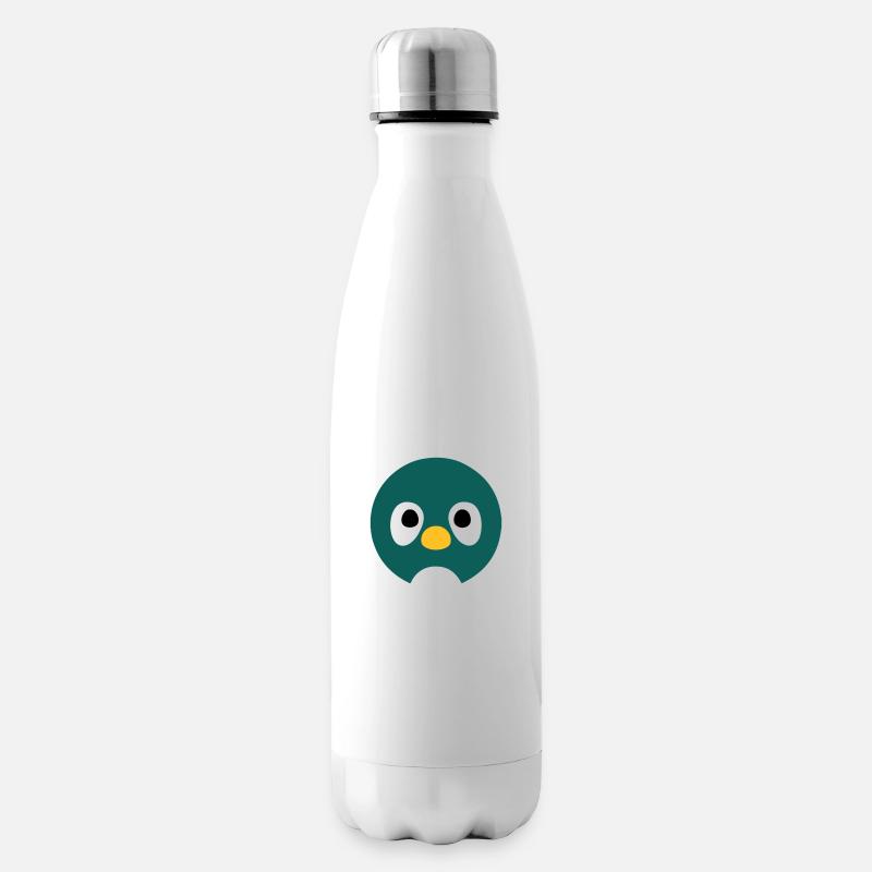Cartoon Penguin Face - Insulated Water Bottle - white