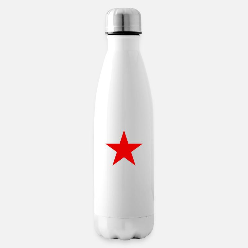 Red Star - Insulated Water Bottle - white