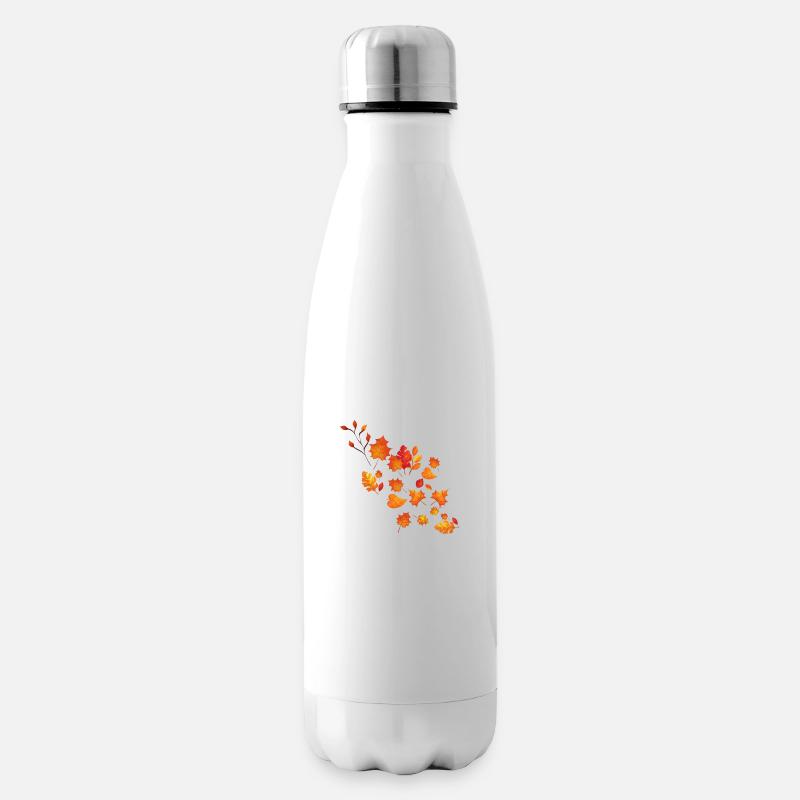 Bunte Herbst Blätter - Isolierflasche - Weiß