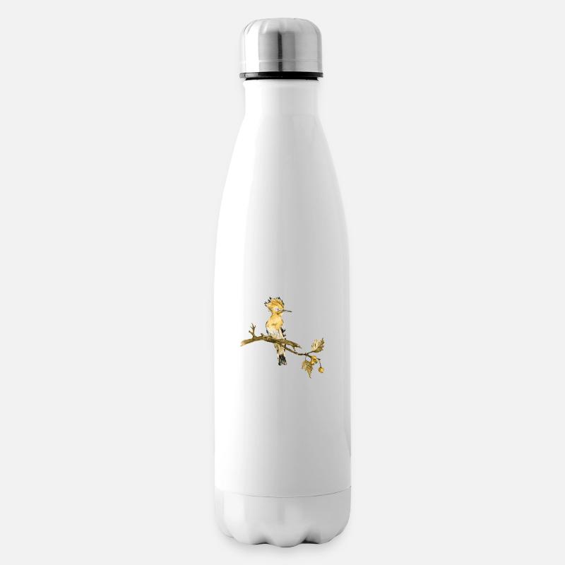 Bunter Vogel - Isolierflasche - Weiß
