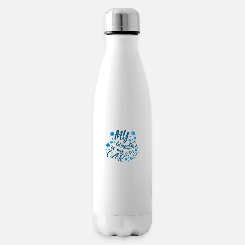 Fahrrad statt Auto - Isolierflasche - Weiß