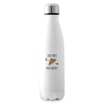 love fades pizza quote - Insulated Water Bottle - white - Right