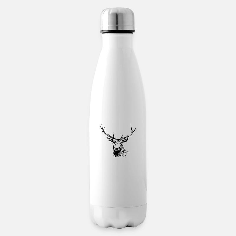Hirsch - Isolierflasche - Weiß