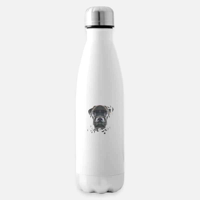 Boxer in Polygon-Art - Isolierflasche - Weiß